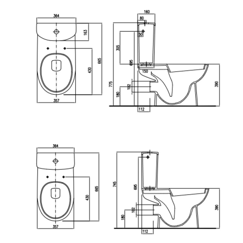 KOLO NOVA PRO унiтаз-компакт напольний Rimfree: унiтаз г/в, бачок прямокутний, 6/3 л, дюр. сидiння Soft Closing, Польша (M39045000)