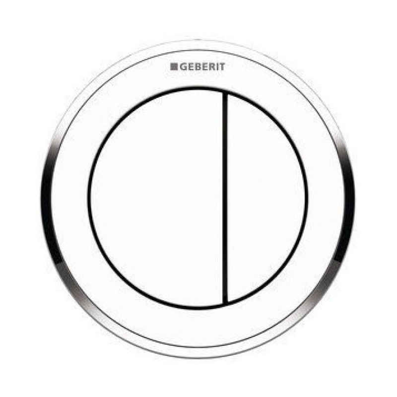 Geberit TYPE10 ROUND механізм дистанційного змиву, пневматичний,для подвійного змиву, клавіша прихованого монтажу, білий/глянцевий хром, (116.055.KJ.1)