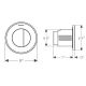 Geberit TYPE10 ROUND механізм дистанційного змиву, пневматичний,для подвійного змиву, клавіша прихованого монтажу, білий/глянцевий хром, (116.055.KJ.1)