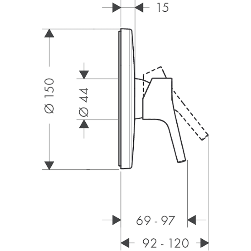 Hansgrohe Talis S Змішувач для душа одноважільний, прихований монтаж монтаж, хром, (72606000)