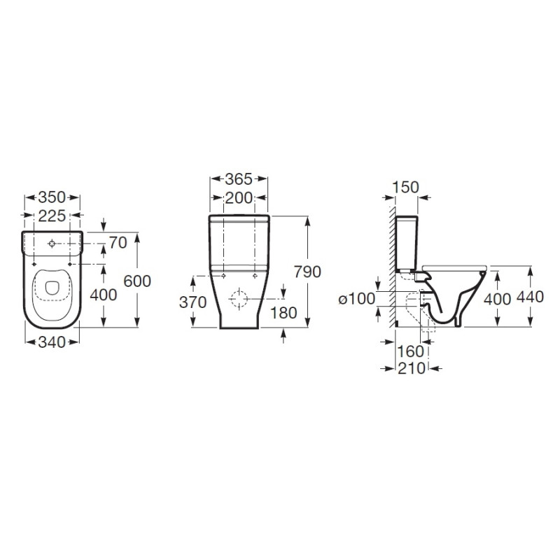 ROCA GAP чаша напольного унiтазу Rimless, (A342737000)