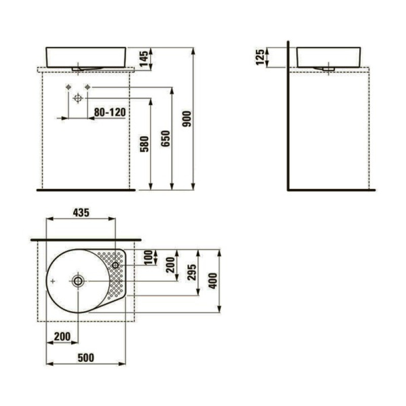 Laufen VAL раковина 50см, с одним отверстием под смеситель, (H8122810001041)