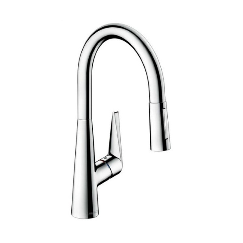 Hansgrohe Talis S Смеситель для кухни, однорычажный, с выдвижной лейкой, цвет нержавеющая сталь, (72813800)