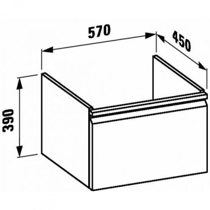 Laufen PRO тумба 570*450*390мм, для раковини 818953, з комп.сифоном, з iнтегр. ручкою, 1 висувний ящ., колiр бiлий, (H4830410954631)