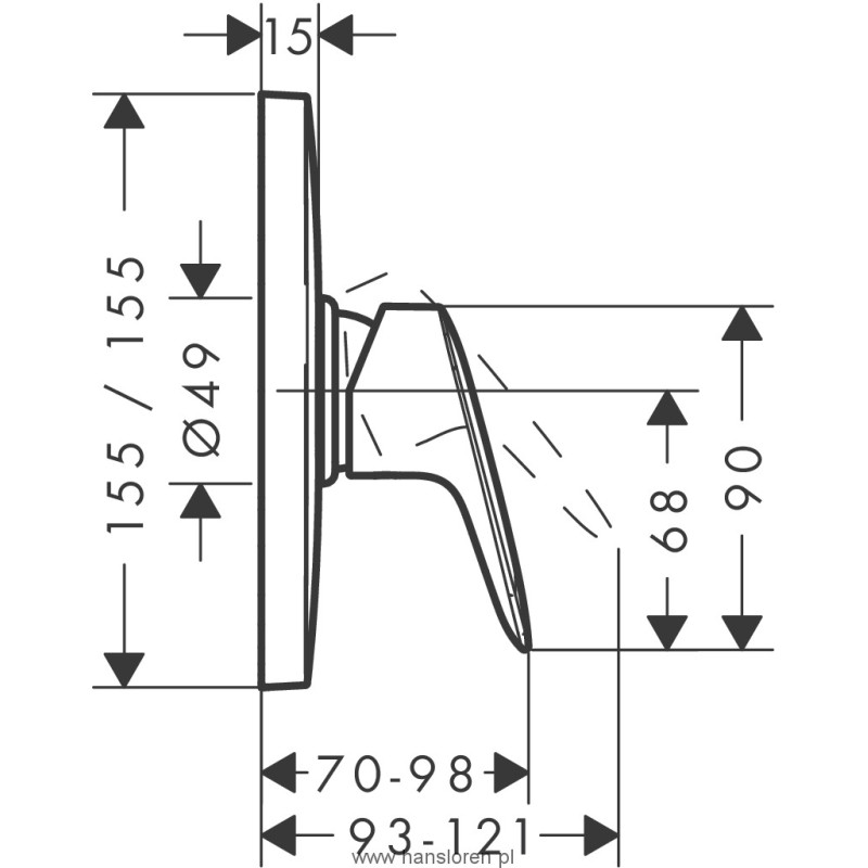 Hansgrohe Logis Смеситель для душа, однорычажный, (71607000)
