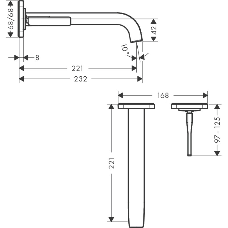 Axor Citterio E Смеситель для раковины, однорычажный, (36106000)