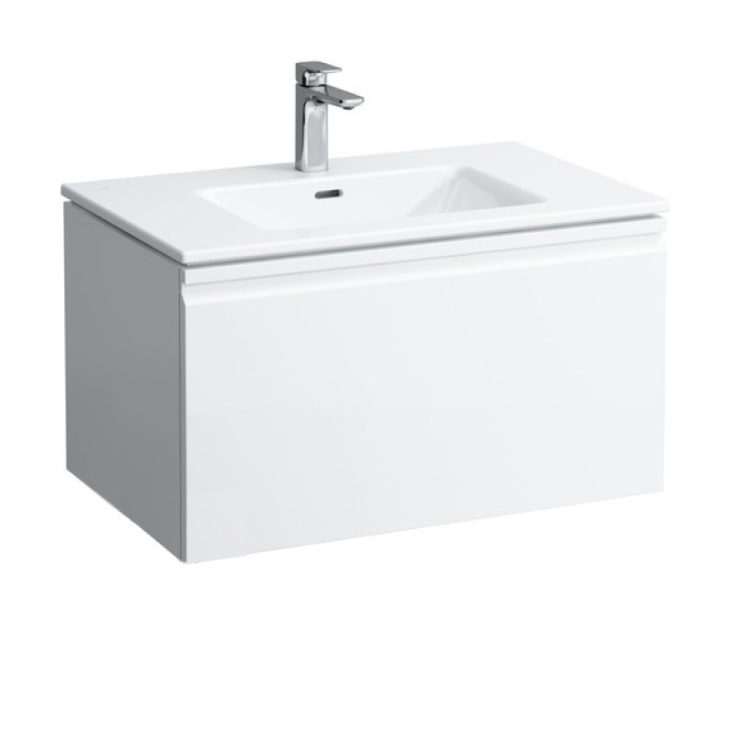 Laufen PRO S тумба 80*50см з раковиною, з одним отв. для змiш. посерединi, з комп. сифоном, колiр сiрий графiт, (H8609634801041)