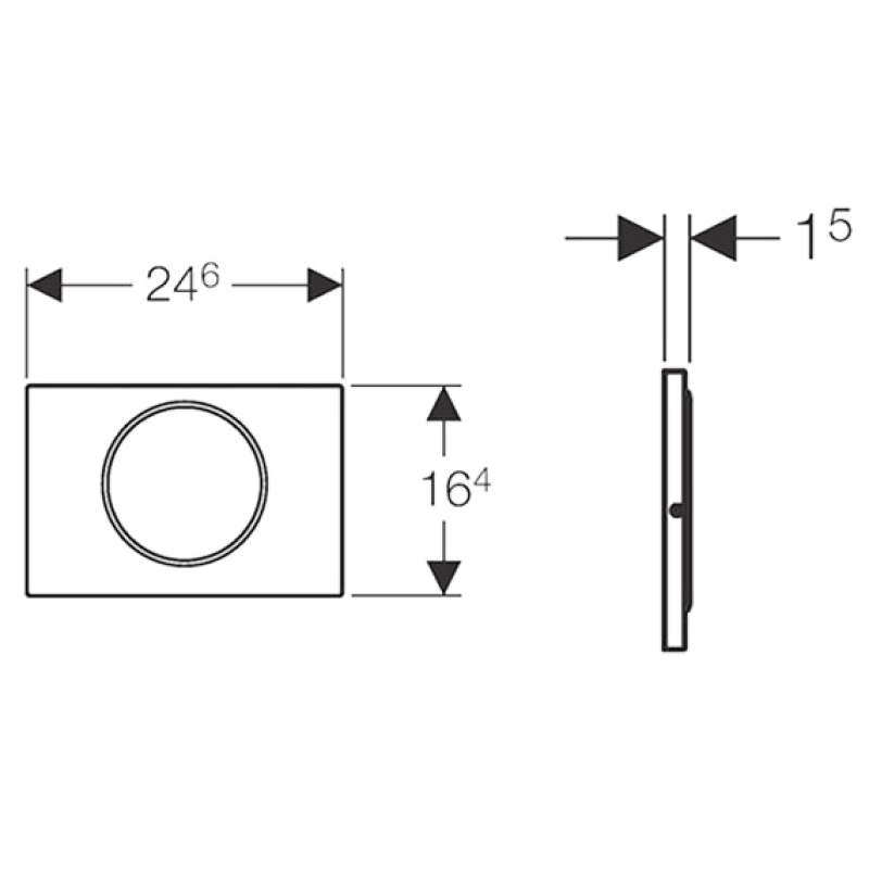 Geberit SIGMA10 ROUND змивна клавіша, для змивання/ зупинки змивання, кріпленням на гвинтах,матовий, легко чиститься/декоративне кільце поліроване, (115.787.SN.5)