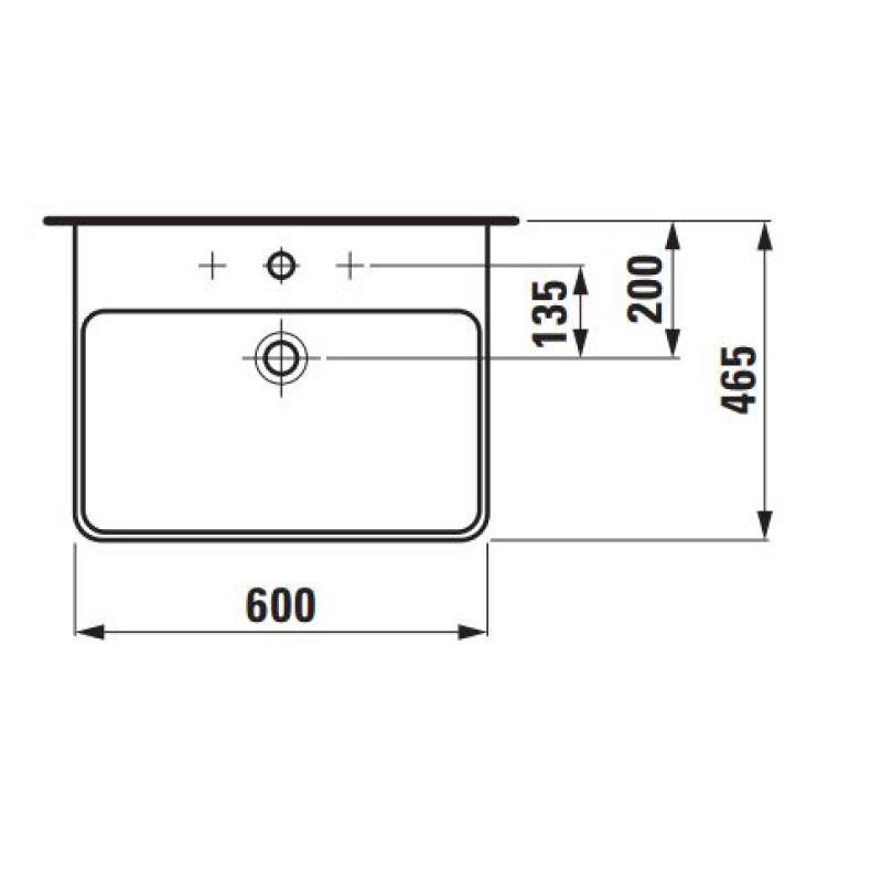 Laufen PRO S умивальник 60 * 46,5 см, без отвору під змішувач, білий, (H8109630001091)