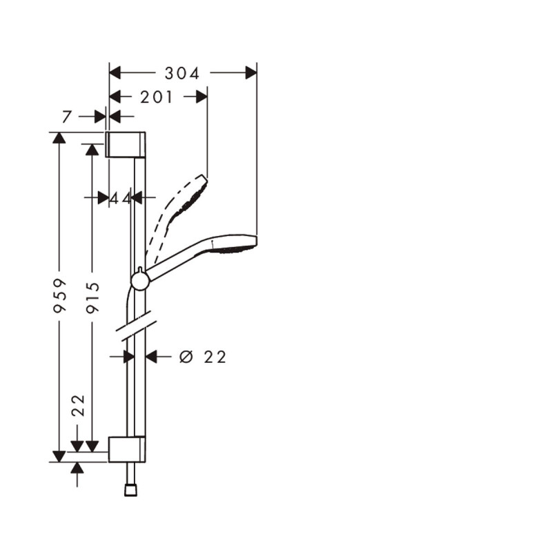 Hansgrohe Croma Select S Душовий набір 0,90м білий хром, (26574400)