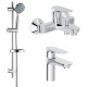 IMPRESE KIT 20080 набір змішувачів (3 в 1), змішувач для умивальника, змішувач для ванни, душовий гарнітур, (kit20080)