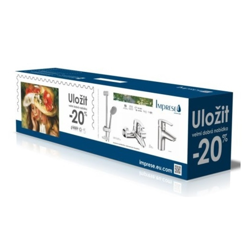 IMPRESE KIT 20080 набір змішувачів (3 в 1), змішувач для умивальника, змішувач для ванни, душовий гарнітур, (kit20080)