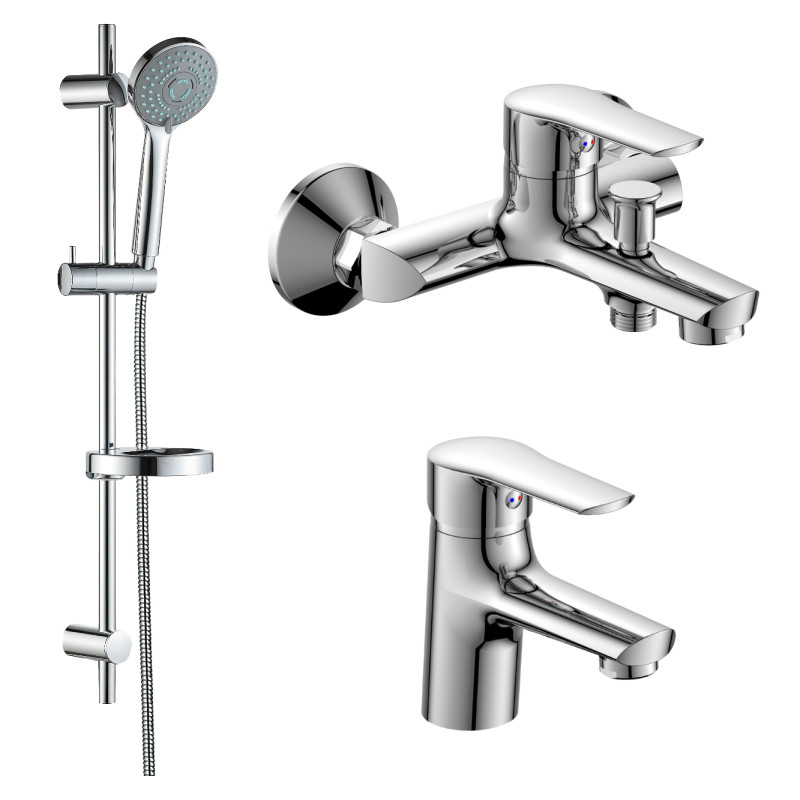 IMPRESE KIT 21081 набір змішувачів (3 в 1), змішувач для умивальника, змішувач для ванни, душовий гарнітур, (kit21081)
