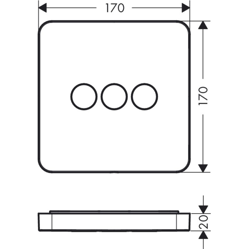Axor Shower Select Запорно-переключающее устройство на 3 потребителя, (36773000)