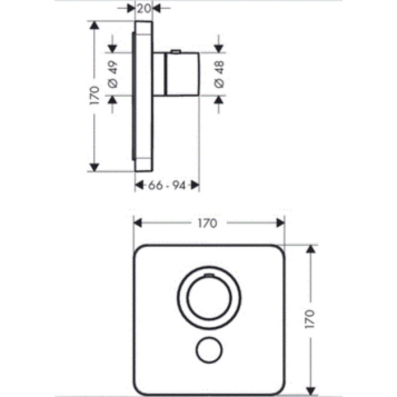 Axor Shower Select Термостат для душа встраиваемый без подключения шланга, (36706000)