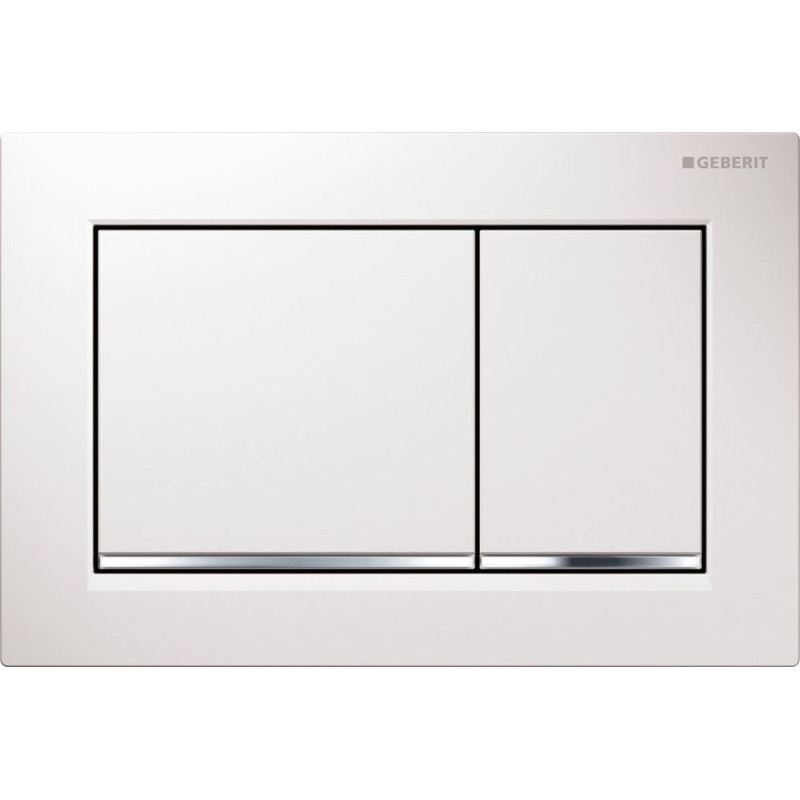 Geberit OMEGA20 SQUARE змивна клавішадля подвійного змиву, білий /глянцевий хром, (115.080.KJ.1)