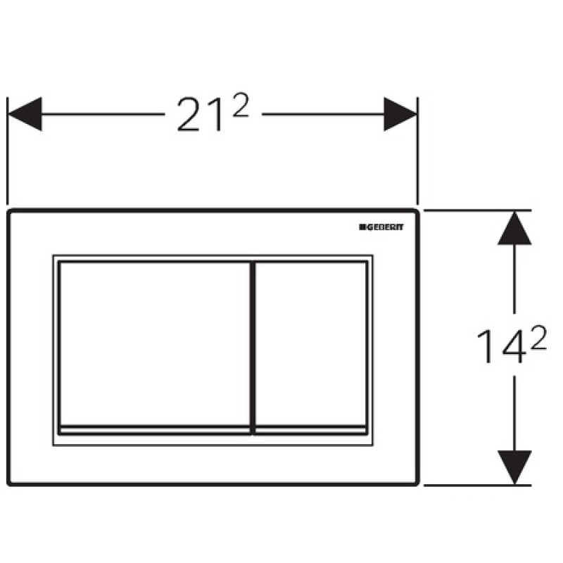 Geberit OMEGA20 SQUARE змивна клавішадля подвійного змиву, білий /глянцевий хром, (115.080.KJ.1)
