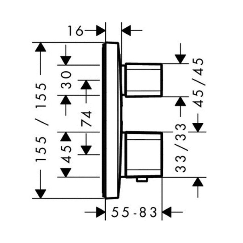 Hansgrohe Ecostat E Термостат з запiрним вентилем, хром, (15707000)