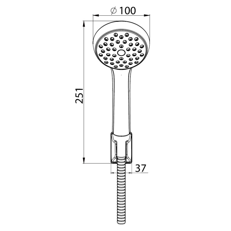 IMPRESE Набір душовий (ручний душ 1 режим, шланг полім., тримач), (S1011001)