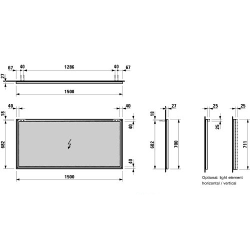 Laufen FRAME 25 дзеркало, (H4474099001441)
