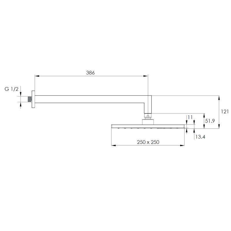 IMPRESE VALTICE душ верхнiй(250 мм), тримач, (VR-15320 (S))