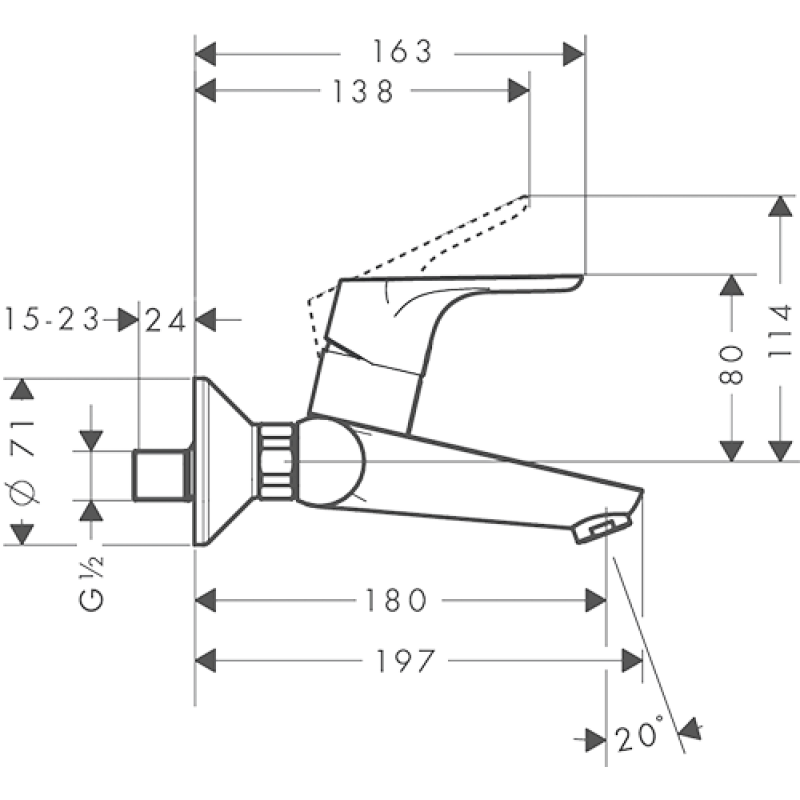 Hansgrohe Focus Змішувач для ванни, одноважiльний, (31923000)