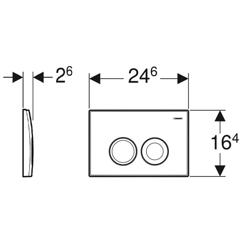 Geberit DELTA 21 кнопка на бачок (яскраво хромова), (115.125.21.1)