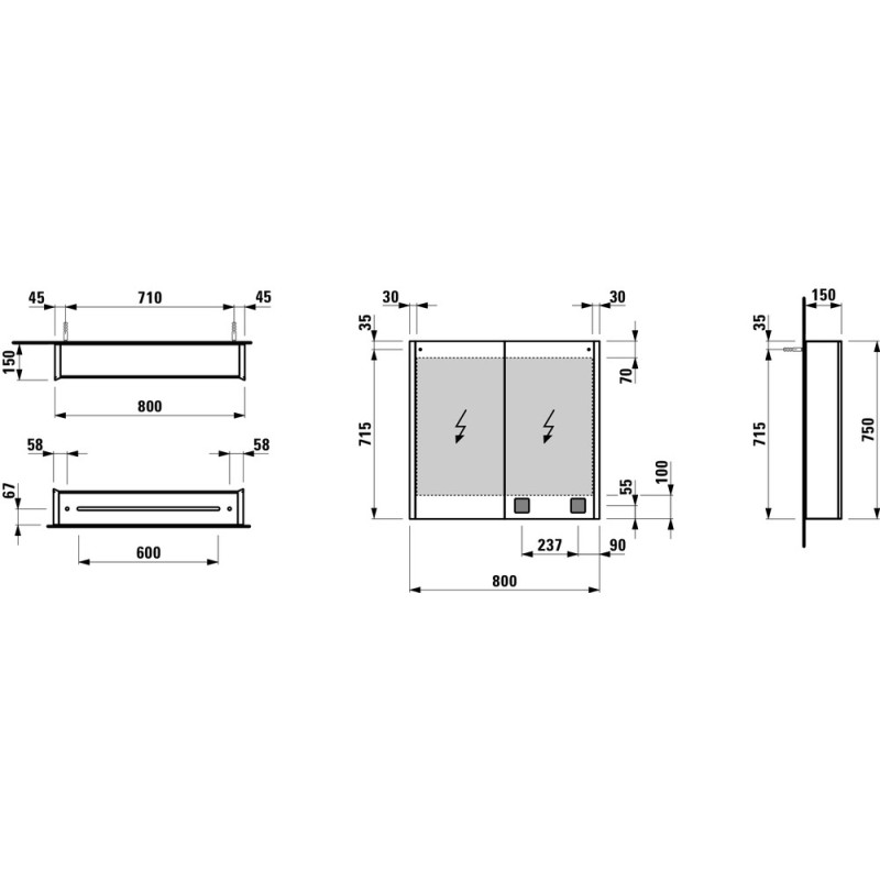 Laufen FRAME 25 дзеркало, (H4085539001451)