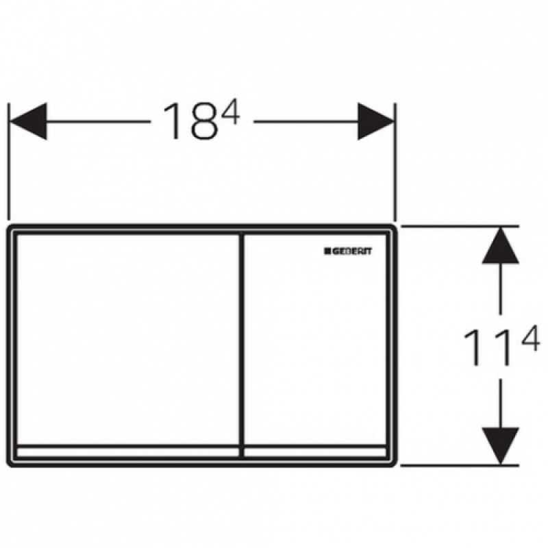 Geberit OMEGA60 SQUARE змивна клавіша для подвійного змиву, врівень зі стіною, хромований, матовий, легко чиститься/глянцевий хром, (115.081.GH.1)