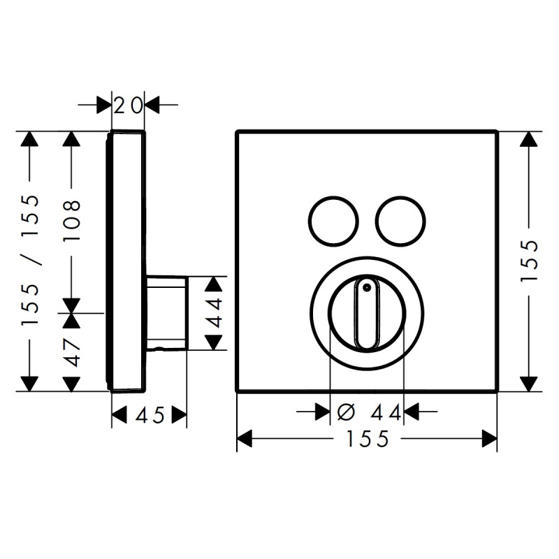Hansgrohe Shower Select Змiшувач для двох споживачiв, прихов. монтаж, (15768000)