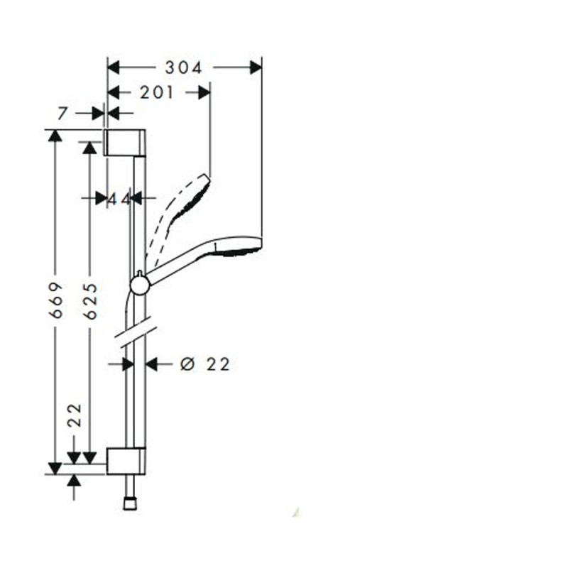Hansgrohe Croma Select S Душовий набір 0,65 м кол білий хром, (26564400)