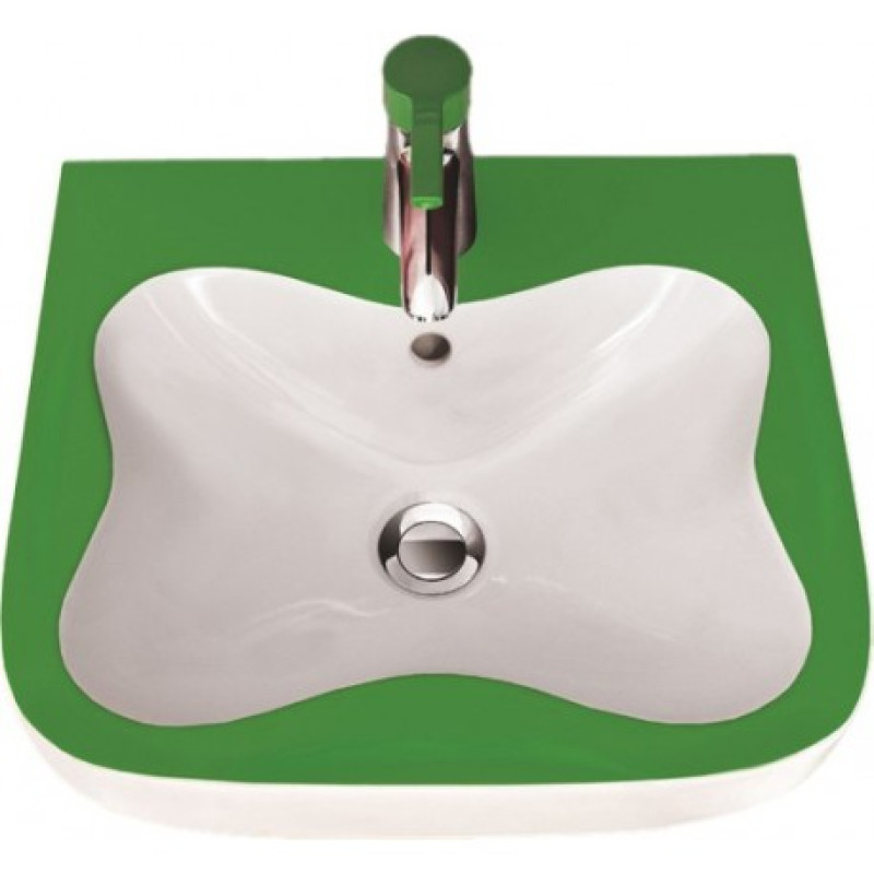 Laufen FLORA KIDS міні-раковина 45*41 см, 1 отвір, біла/зелена, (H8150310721041)