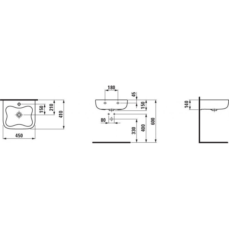 Laufen FLORA KIDS міні-раковина 45*41 см, 1 отвір, біла/зелена, (H8150310721041)