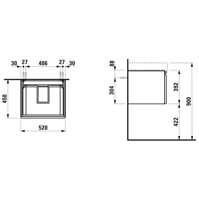 Laufen PRO S шафка під раковину, біла матова, (H4833520964631)