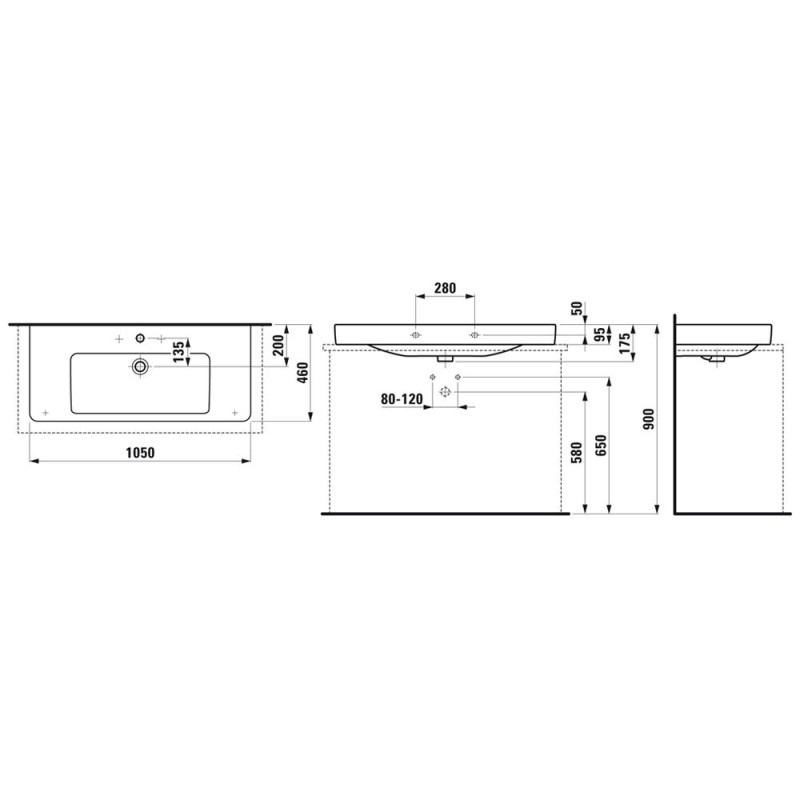 Laufen PRO S умивальник 105*46 см, (H8169660001041)