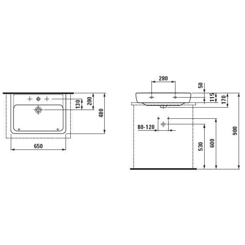 Laufen PRO раковина 650*480 мм, (H8179530001041)