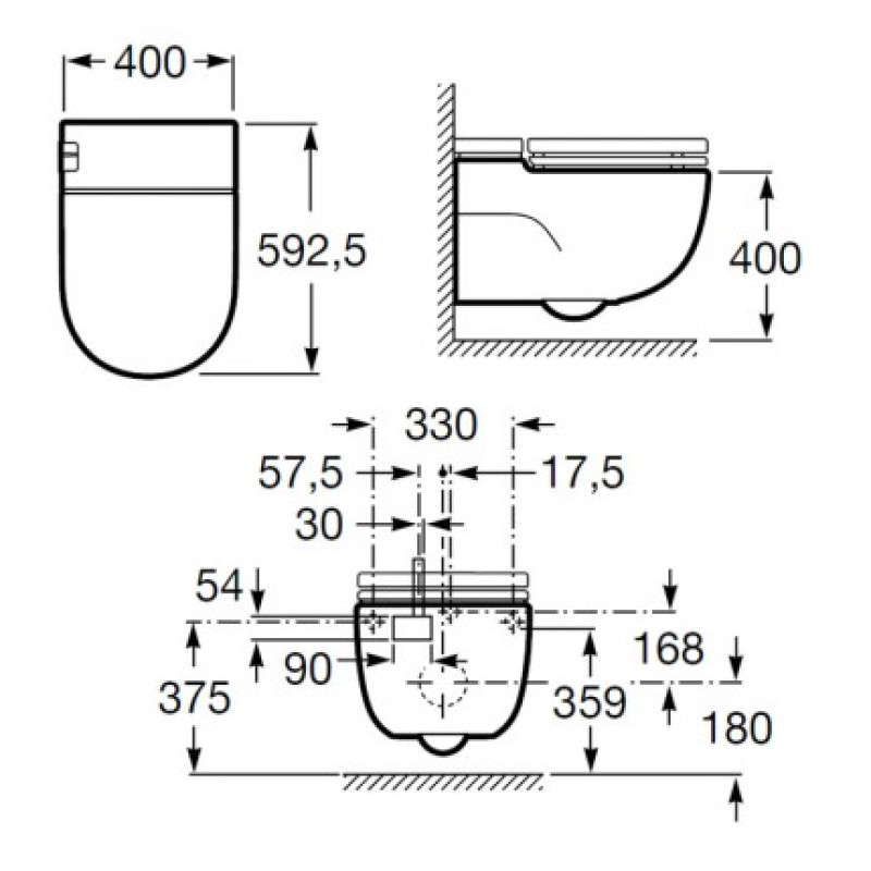 ROCA МЕРІДІАН - унітаз підвісний, (A893302000)