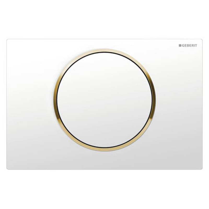 Geberit SIGMA10 ROUND змивна клавіша, для змивання/ зупинки змивання, білий/ позолота, (115.758.KK.5)