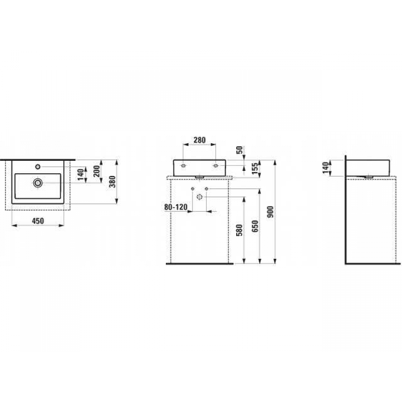 Laufen LIVING CITY раковина 45*38*15,5см, (H8154330001041)