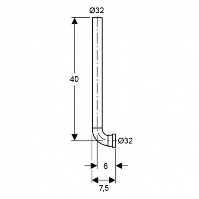 Geberit Патрубок смыва для писсуара, (119.704.16.1)