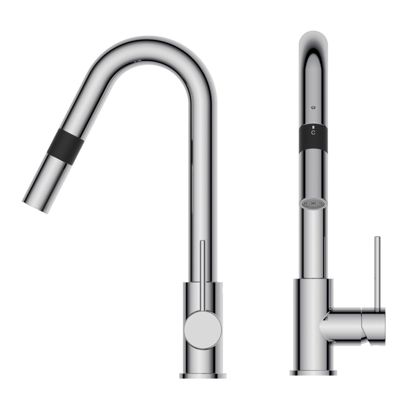 IMPRESE Смеситель для кухни Smart Bio, с дозатором, хром, 35 мм (ZMK051901151)