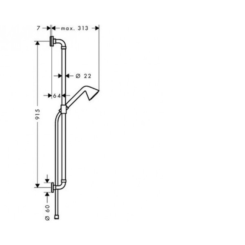 Axor Front Душовий гарнітур, 0,9 м, (26023000)