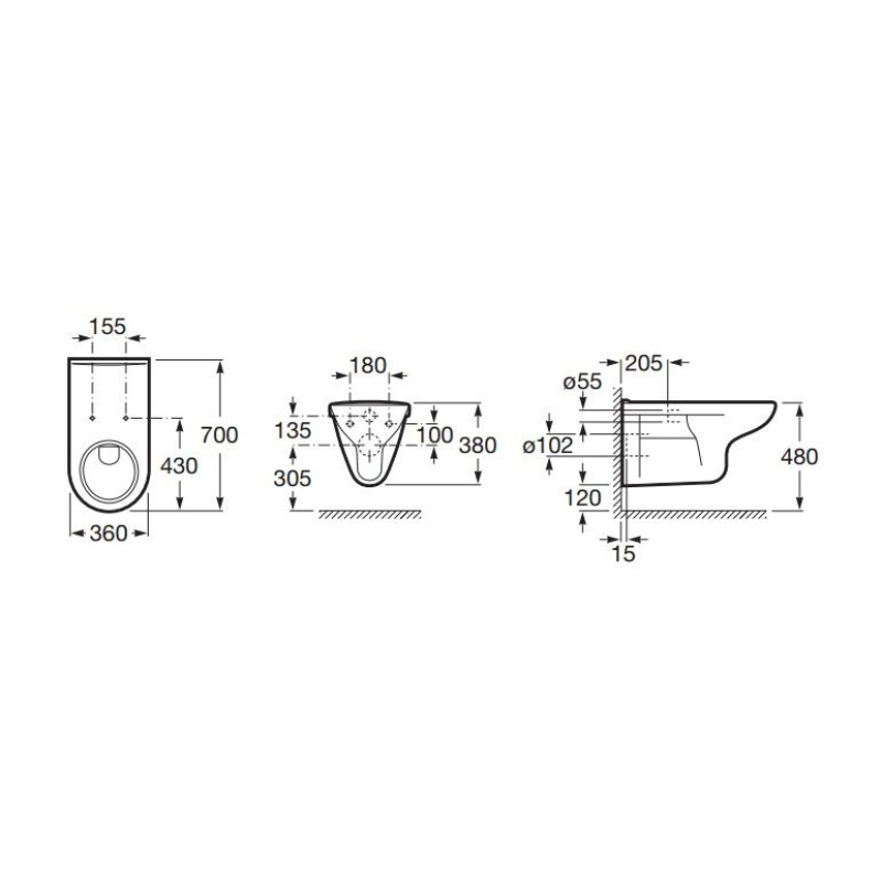 ROCA ACCESS підвісний унитаз, (A346237000)