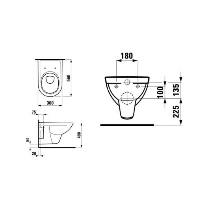 Laufen PRO унiтаз пiдвiсний 56*36*40см, (H8209510000001)