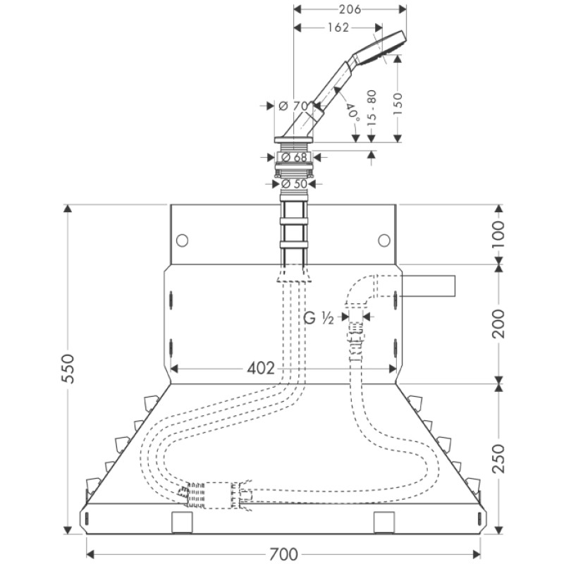 Axor Bouroullec набор на край ванны с ручным душем, (19418000)