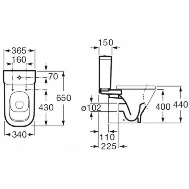 ROCA GAP унітаз підлоговий з вертикальним випуском, (A342478000)