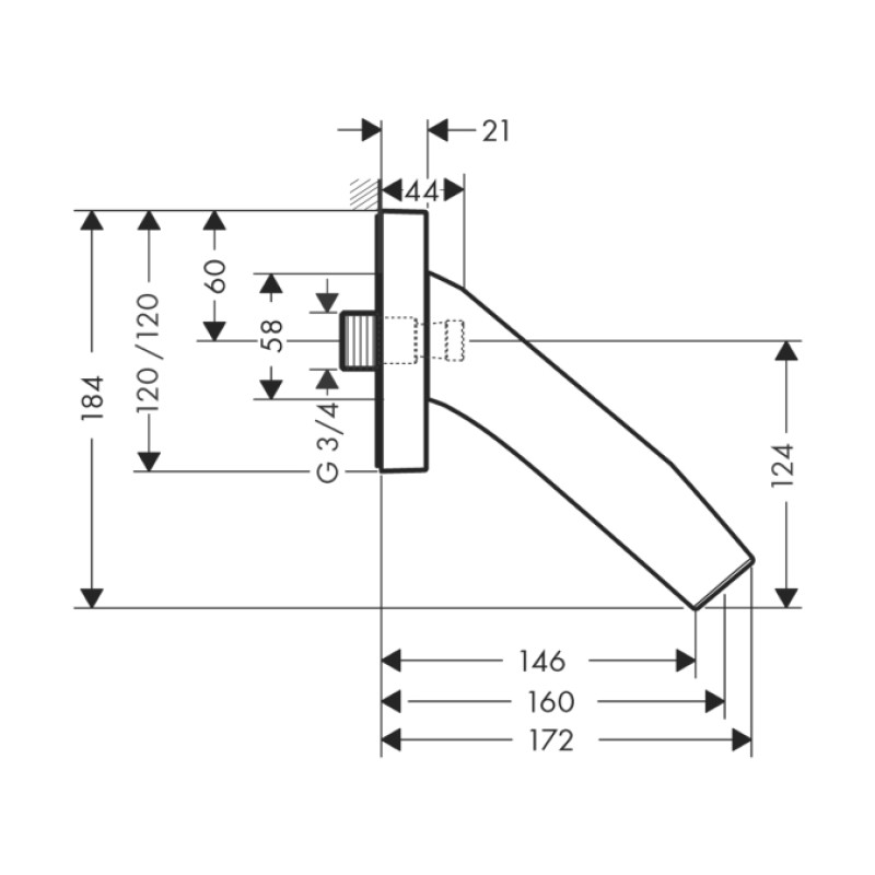 Axor Starck Organic Излив для ванны, (12417000)