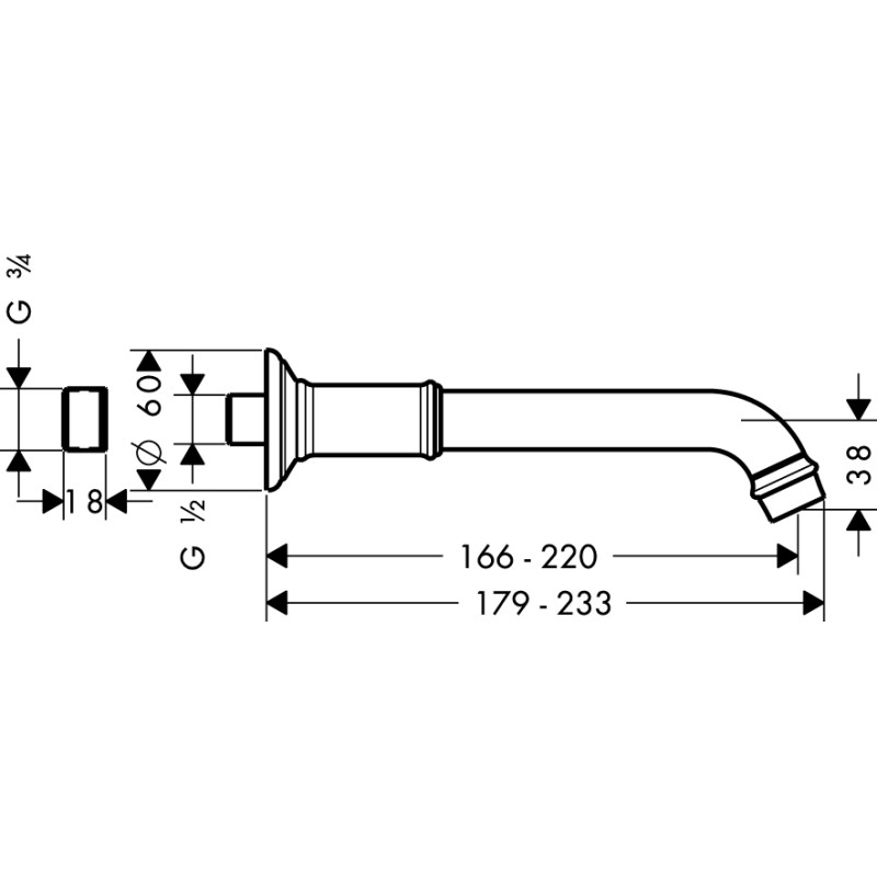 Axor Montreux-излив для ванны, (16541000)