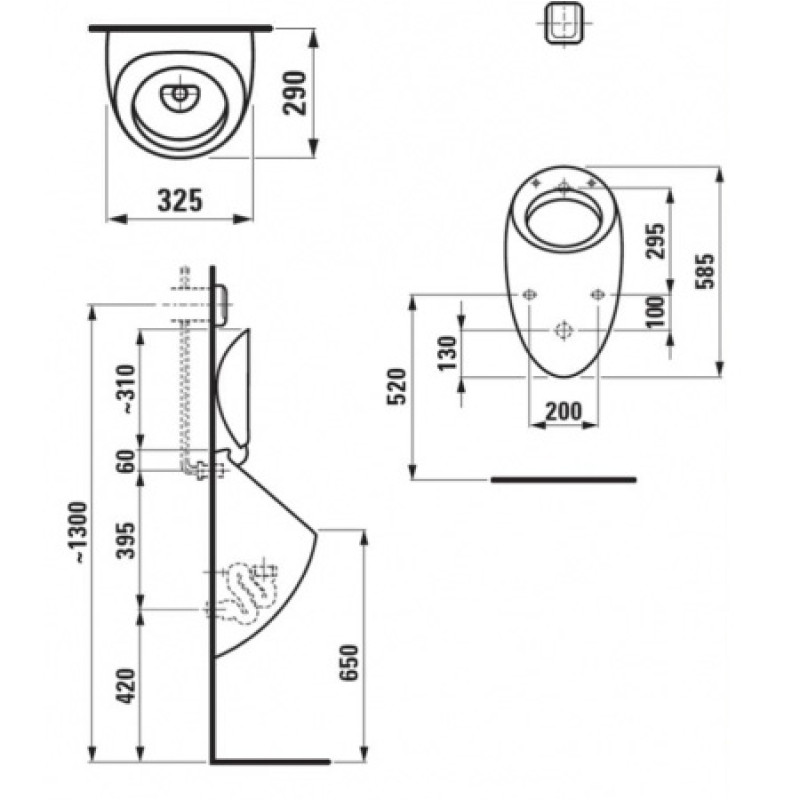 Laufen ALESSI ONE-писсуар без крышки, (H8409754000001)