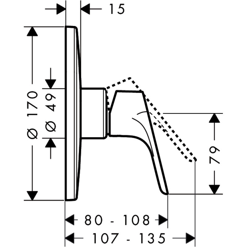 Hansgrohe Focus Смеситель для душа, для скрытого монтажа, однорычажный, (31964000)